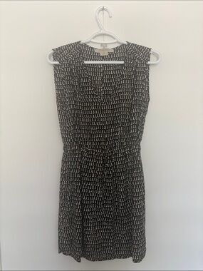 Gerard Darel Black & White Sleeveless Patterned Mini Dress